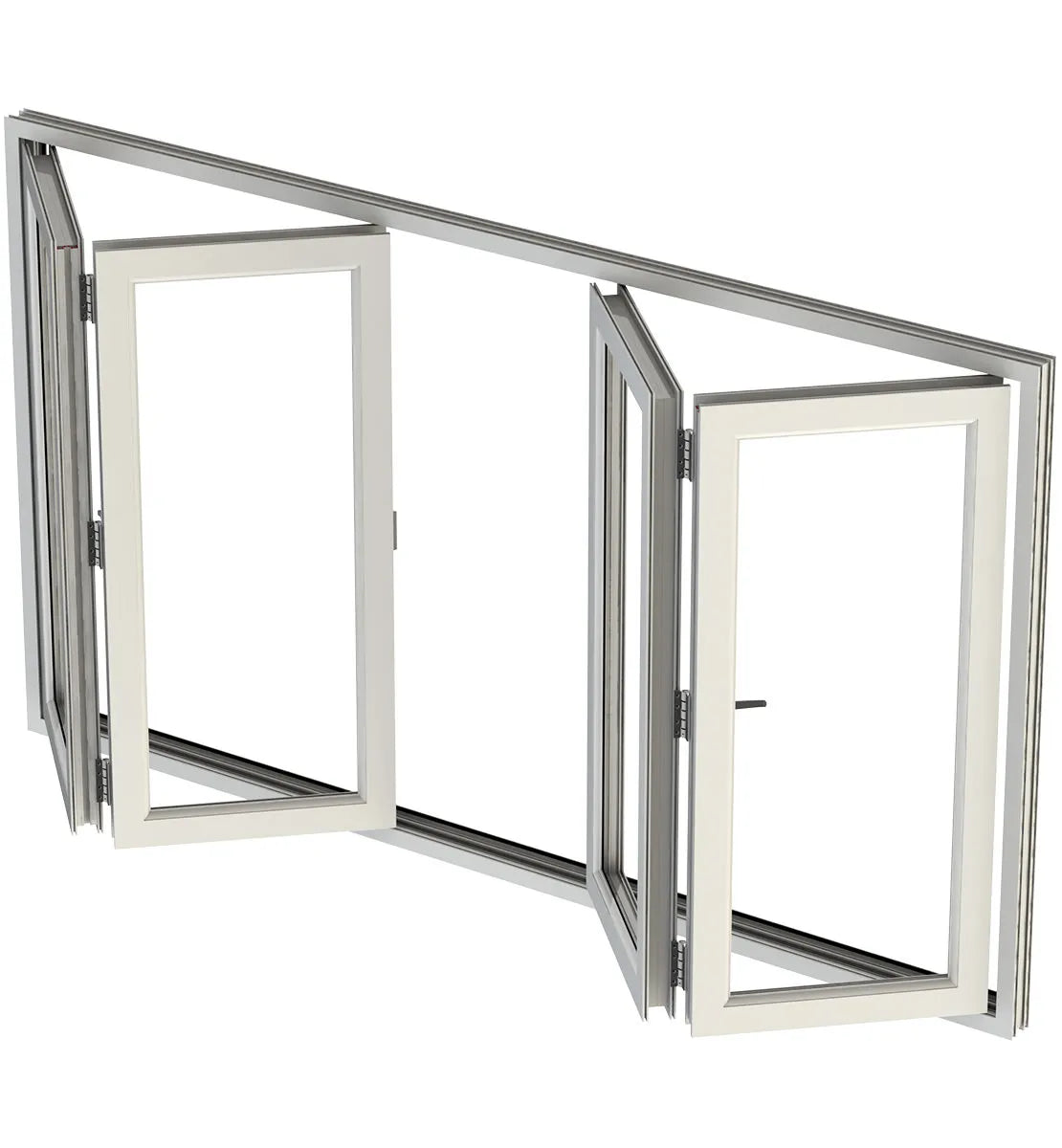 Fortune Ways Aluminum Bifold Window 96"Wx36"H - OUT SWING FROM EXTERIOR VIEW image