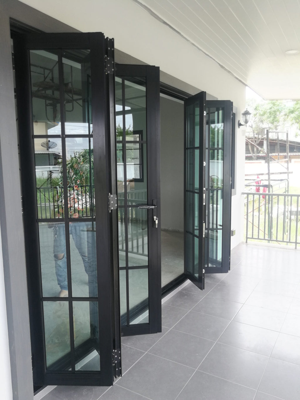 Aluminum Bifold Door 192"Wx80"H - OUT SWING FROM EXTERIOR VIEW image 16