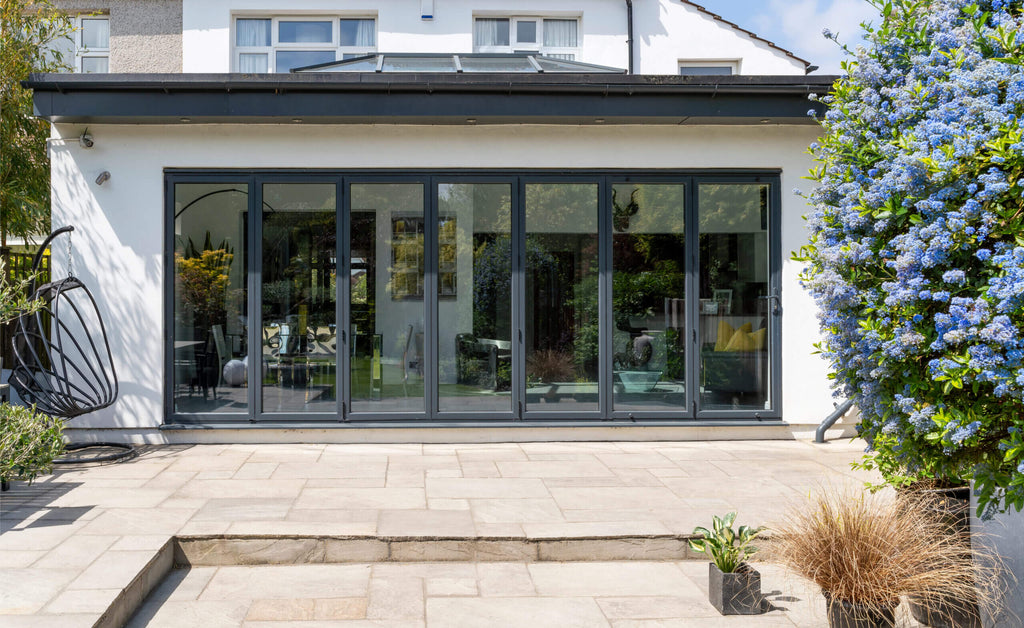 Aluminum Bifold Door 240"Wx96"H - OUT SWING FROM EXTERIOR VIEW image 5