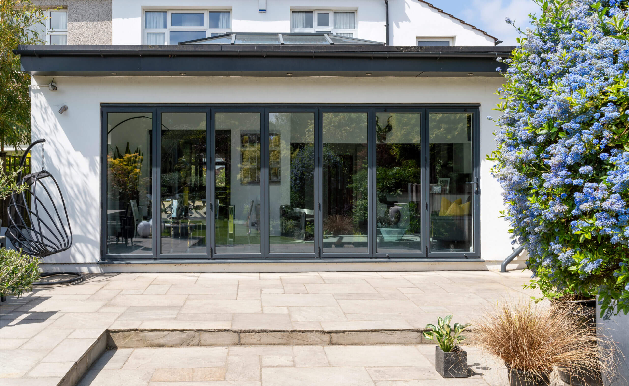 Aluminum Bifold Door 240"Wx96"H - OUT SWING FROM EXTERIOR VIEW image 5