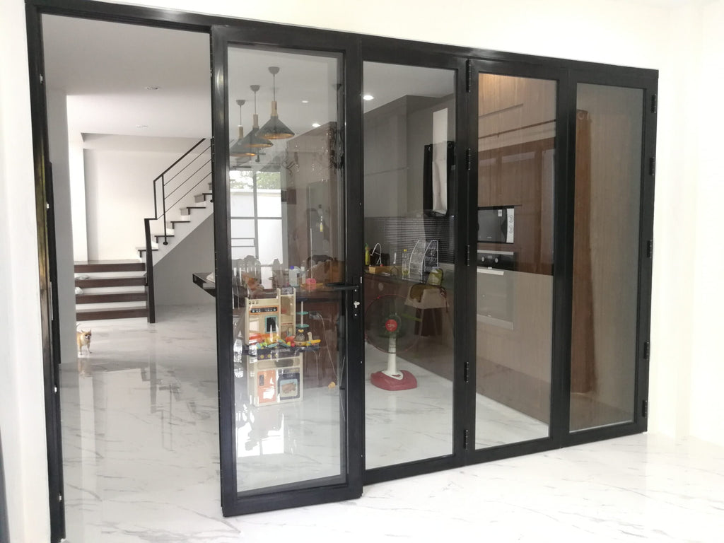 Aluminum Bifold Door 120"Wx96"H - OUT SWING FROM EXTERIOR VIEW image 7