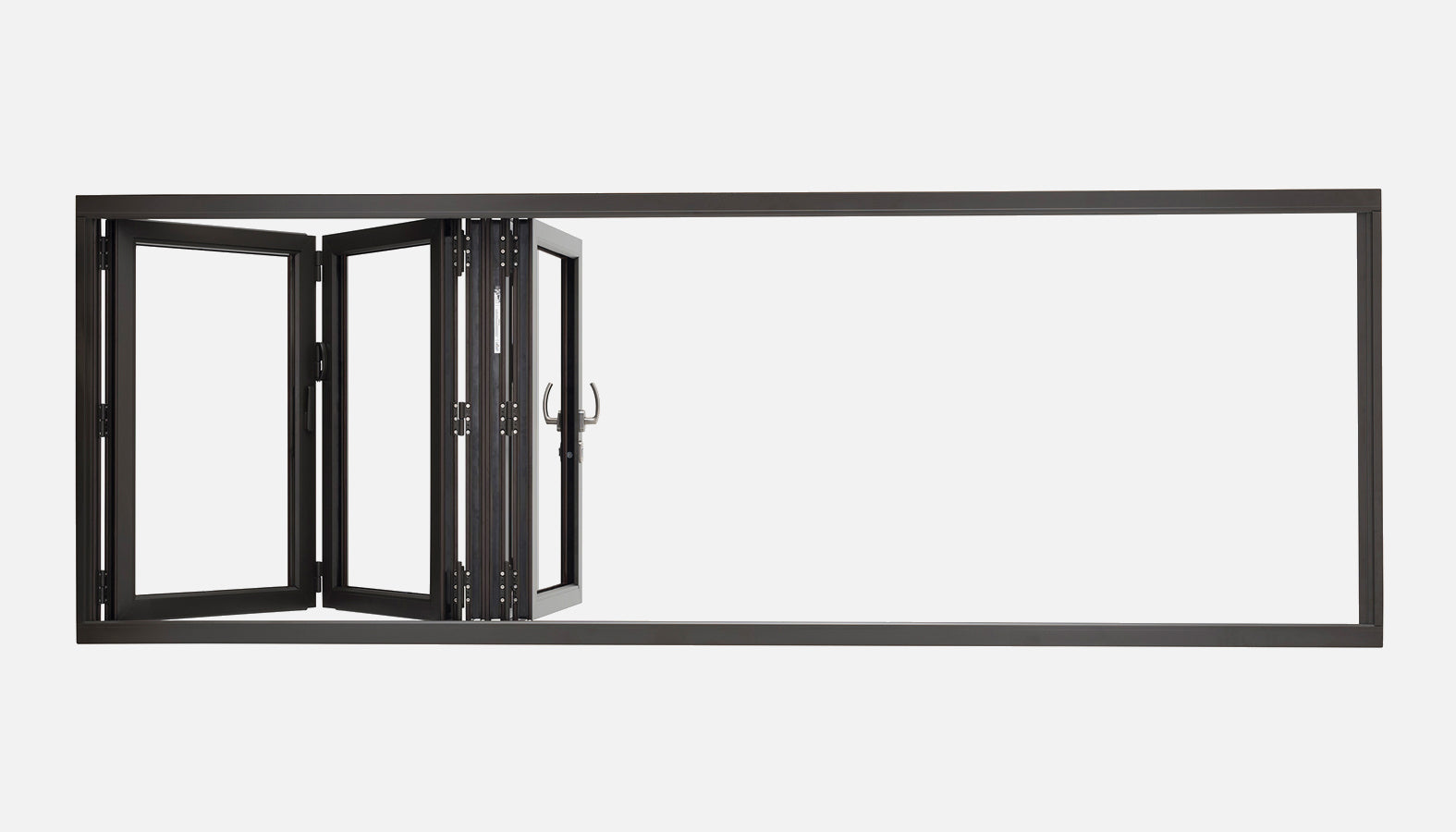 Fortune Ways Aluminum Bifold Window 96"Wx48"H - OUT SWING FROM EXTERIOR VIEW image