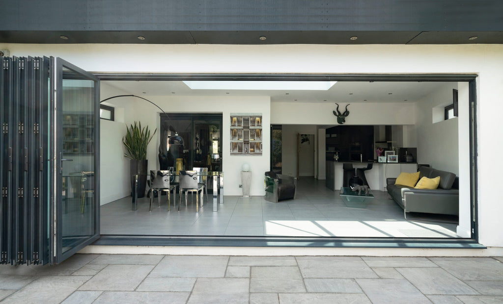 Aluminum Bifold Door 240"Wx80"H - OUT SWING FROM EXTERIOR VIEW image 10