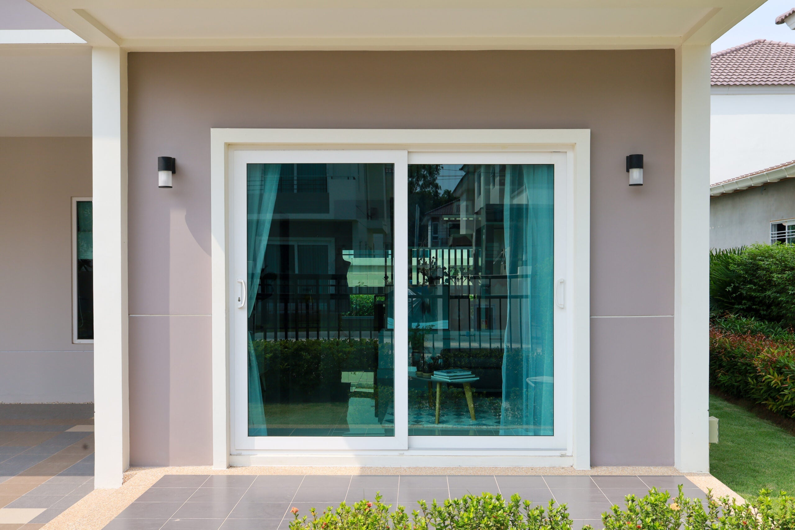 Aluminum Sliding Door 72"Wx80"H - White image