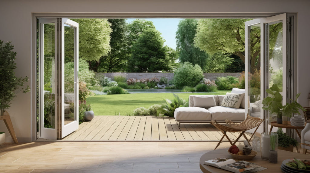 Aluminum Bifold Door 240"Wx80"H - OUT SWING FROM EXTERIOR VIEW image 4