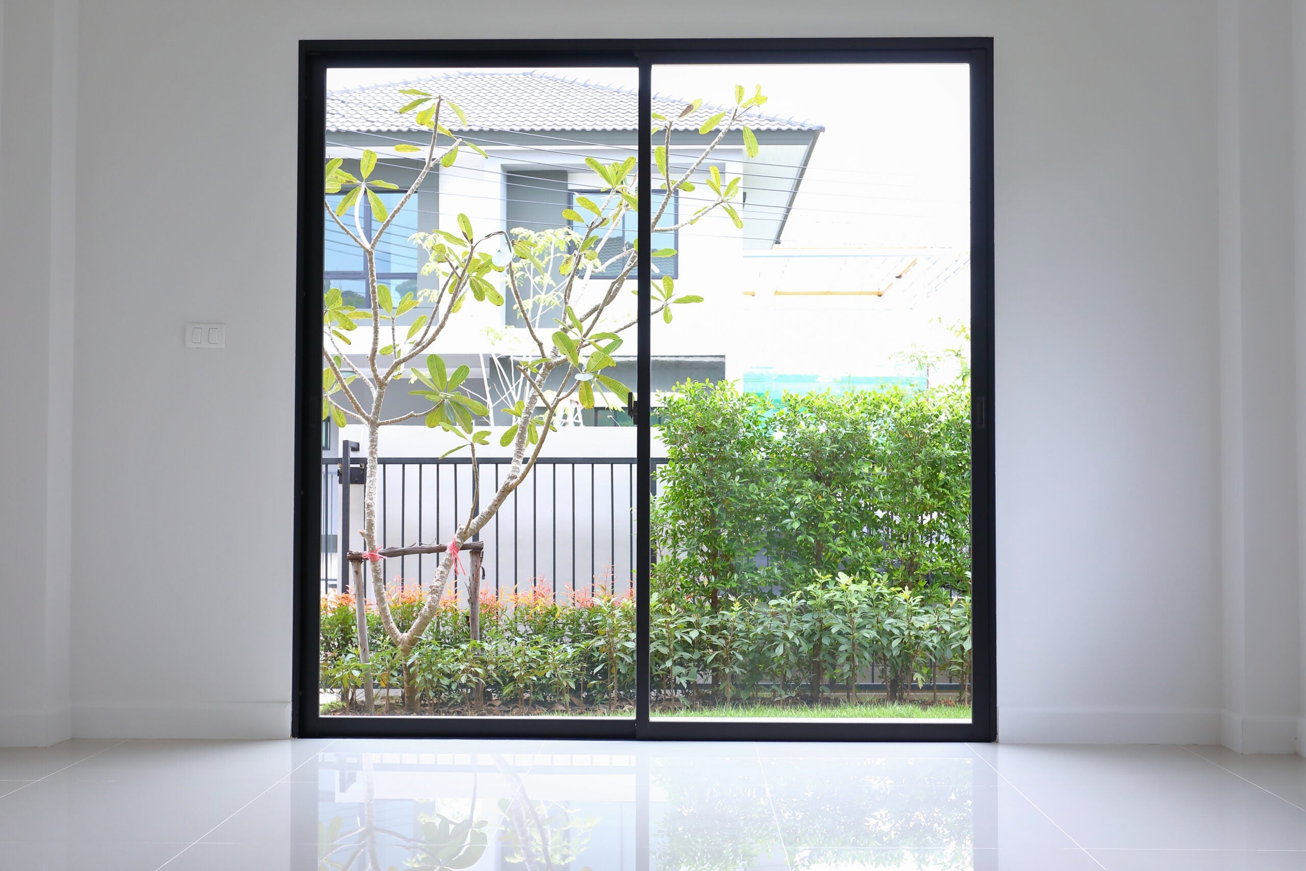 Aluminum Sliding Door 60"Wx96"H - Black image