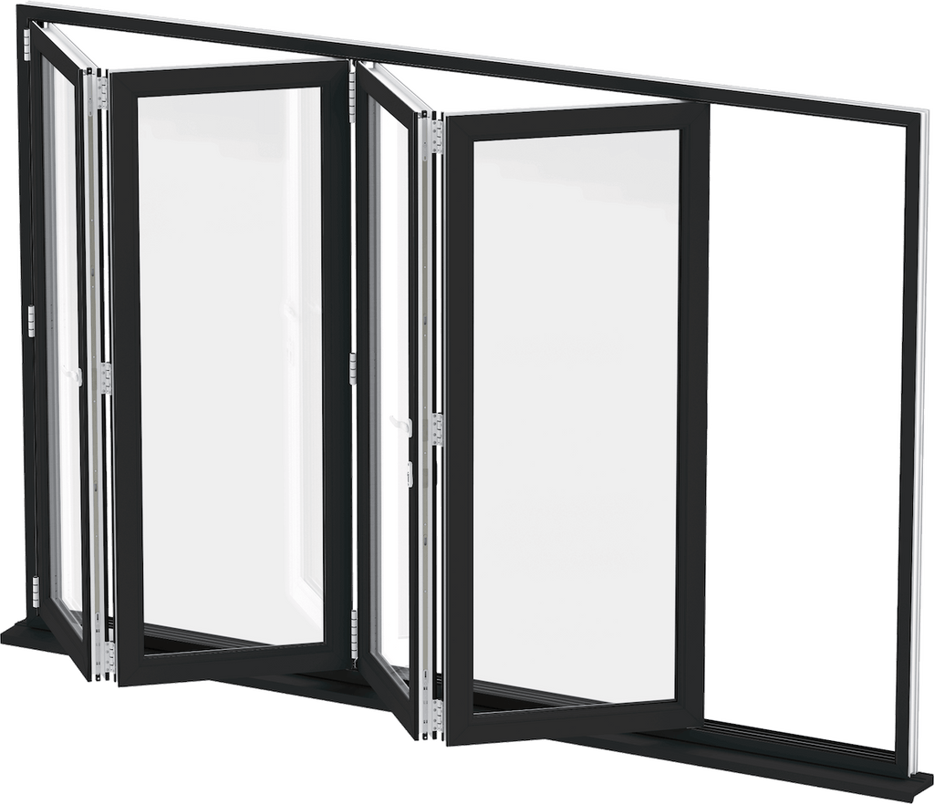 Fortune Ways Aluminum Bifold Window 96"Wx36"H - OUT SWING FROM EXTERIOR VIEW image 4