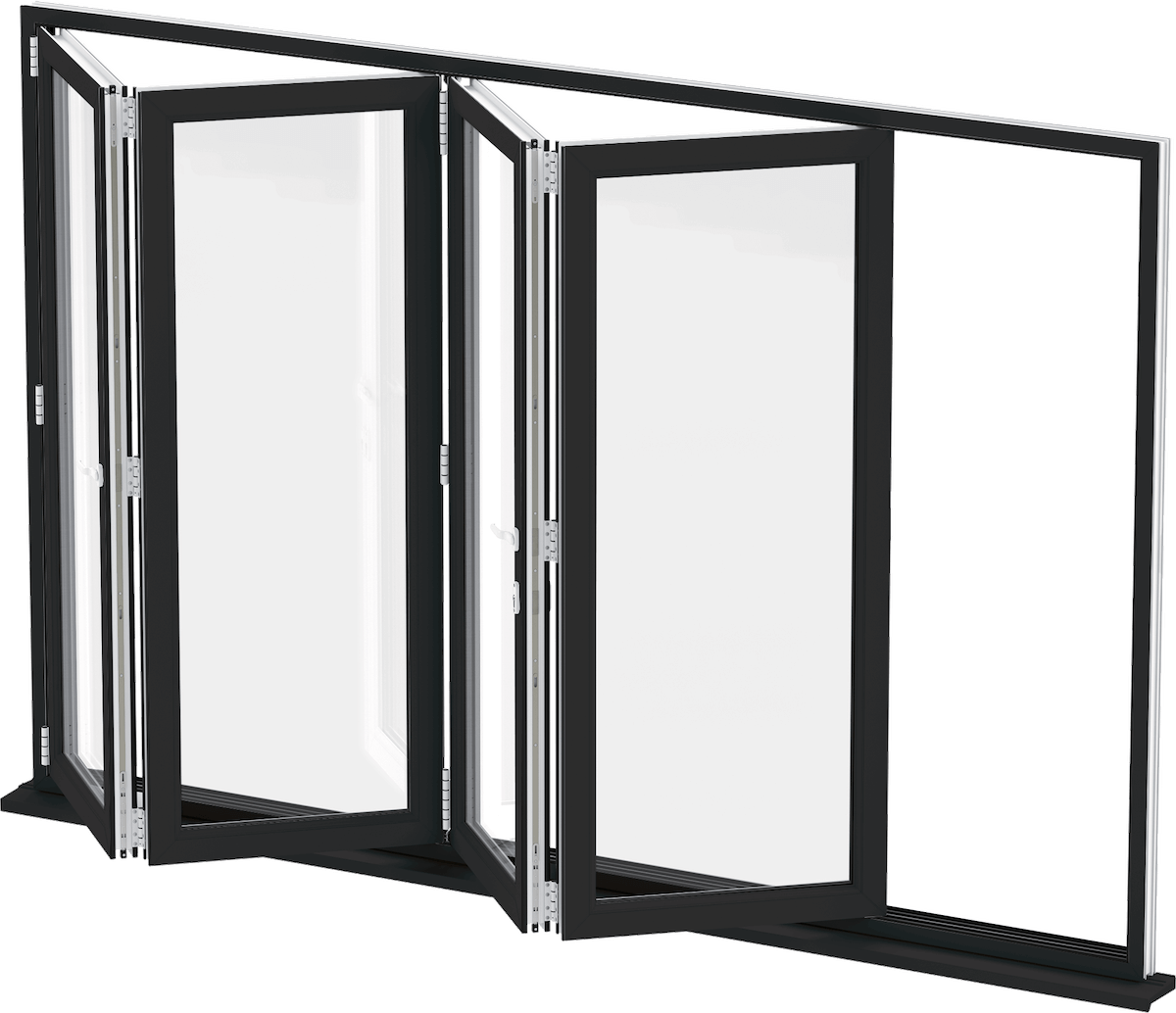 Fortune Ways Aluminum Bifold Window 96"Wx36"H - OUT SWING FROM EXTERIOR VIEW image 4