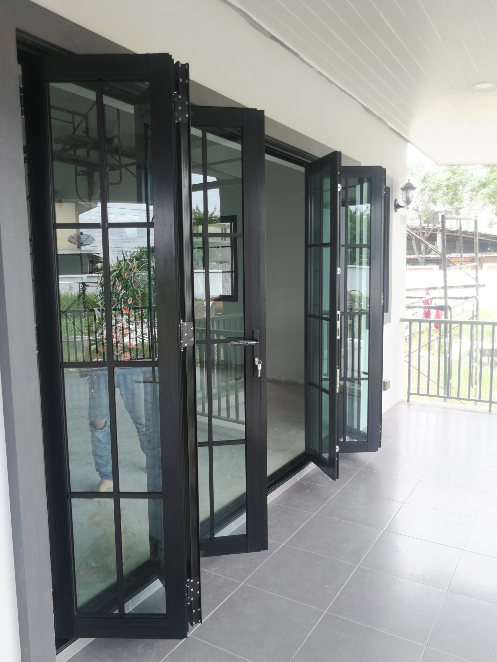 Aluminum Bifold Door 240"Wx80"H - OUT SWING FROM EXTERIOR VIEW image 16
