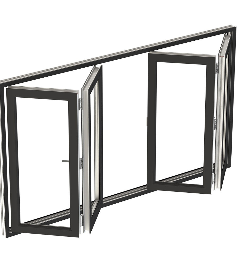 Fortune Ways Aluminum Bifold Window 96"Wx36"H - OUT SWING FROM EXTERIOR VIEW image
