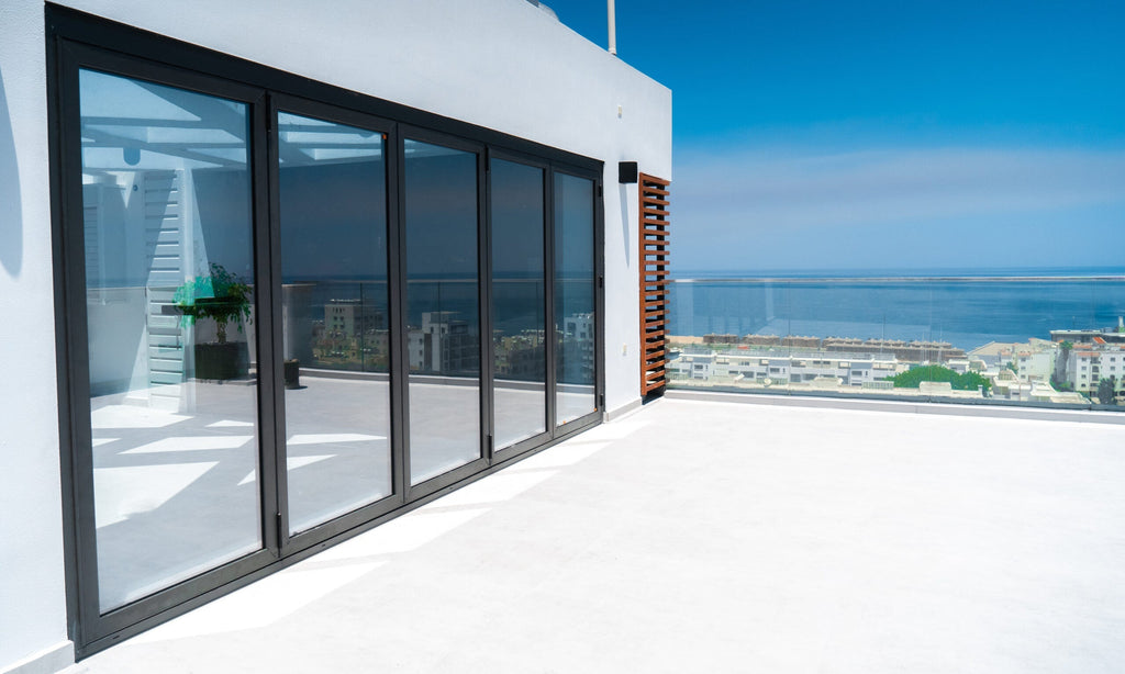 Aluminum Bifold Door 144"Wx80"H - OUT SWING FROM EXTERIOR VIEW image 0