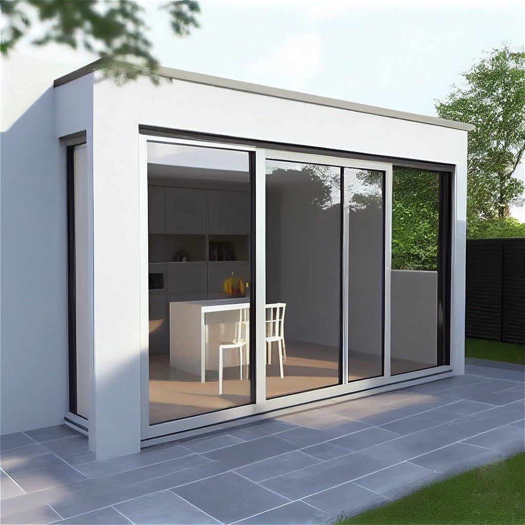 Aluminum Sliding Door 96"Wx80"H - White image