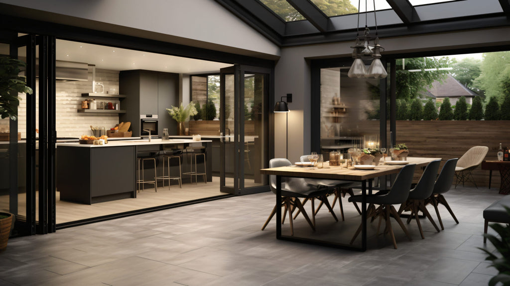 Aluminum Bifold Door 192"Wx96"H - OUT SWING FROM EXTERIOR VIEW image 14