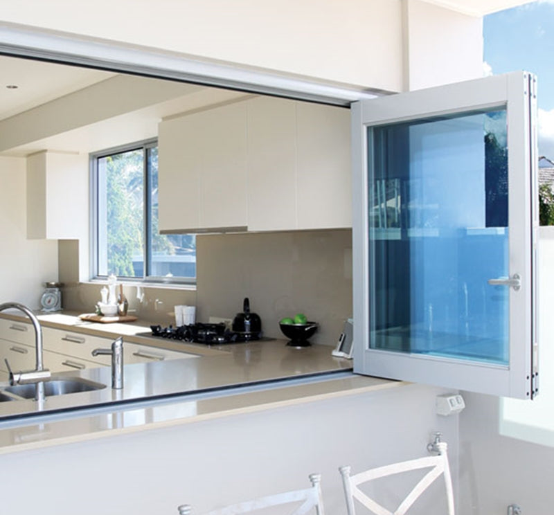 Fortune Ways Aluminum Bifold Window 60"Wx48"H - OUT SWING FROM EXTERIOR VIEW image